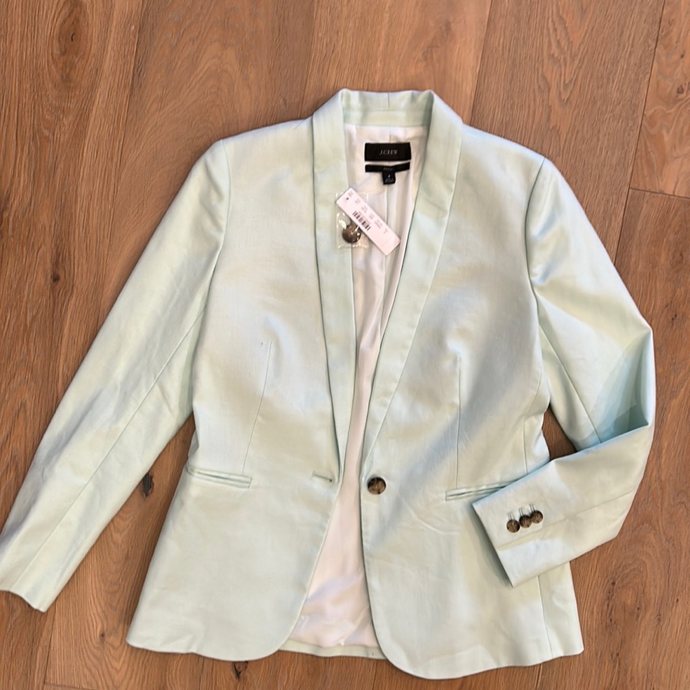 EUC  J.Crew Parke Linen Blazer Size 4 --  Sea Spray